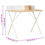 Desk White and Natural 80x50x84 cm 20273