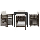 Garden Dining Set 5 pcs Brown Powder-Coated Steel 3380657