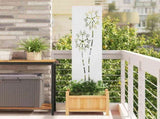 Garden Privacy Screen White 32 x 140 cm Cold-rolled steel 876211