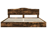 Storage Bed with Drawer Smoked Oak 180 x 200 cm Engineered Wood 3413482
