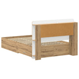 Bed Frame with Storage Artisan Oak 120 x 190 cm Engineered Wood 3433838