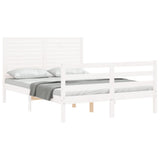 Bed Frame without Mattress White 140x200 cm Solid Wood 3195027