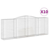 Arched Gabion Baskets 10 pcs 400x50x140/160 cm Galvanised Iron 3147030