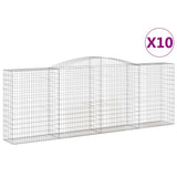 Arched Gabion Baskets 10 pcs 400x50x140/160 cm Galvanised Iron 3147030