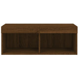TV Cabinet with LED Lights Brown Oak 80x30x30 cm 837153