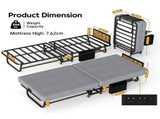 78197CM Folding Bed with Headboard & USB Charging Station, 6CM Memory Foam Rollaway Bed with T6135P576870