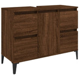 ZNTS 3 Piece Bathroom Furniture Set Brown Oak Engineered Wood 3185612