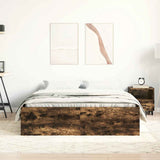 Bed Frame without Mattress Smoked Oak 150x200 cm King Size King Size 3203870