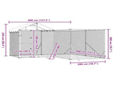 Outdoor Dog Kennel with Roof Silver 4x4x2.5 m Galvanised Steel 3190470