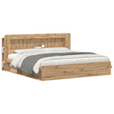 Headboard Cabinet with Storage Artisan Oak Engineered Wood 8001299