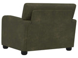 Armchair Army Green Faux Suede Leather 42043426