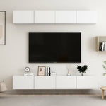 ZNTS TV Cabinets 4 pcs White 100x30x30 cm Engineered Wood 3074452