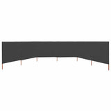 6-panel Wind Screen Fabric 800x120 cm Anthracite 47176