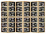 Room Divider 6 Panels Brown and Black Solid Wood Paulownia 358811