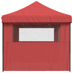 ZNTS Foldable Party Tent Pop-Up with 3 Sidewalls Burgundy 4004971