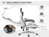 Computer Gaming Chair, PU Leather Desk Chair with Footrest, Swivel Task Chair with 135&deg Reclining T3398P343088