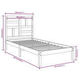 Bed Frame White Pine wood, Plywood Single Durable Bed Frame 3105941