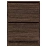 Shoe Cabinet with 2 Flip-Drawers Brown Oak 80x42x108 cm 3214405