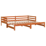 Daybed with Trundle without Mattress Wax Brown 80x200 cm Solid Wood 847161