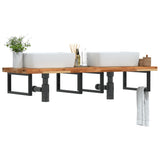 Basin Shelf Wall Mounted Steel and Solid Wood Acacia 3302865