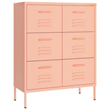 Drawer Cabinet Pink Steel Large Drawer Cabinet Rectangular 336148
