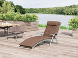 Sun Lounger Steel Frame Outdoor Folding Chaise Texteline Lounge Chair Recliner with Headrest & 7 T3398P322138