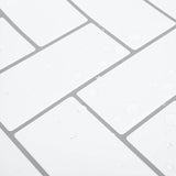 Herringbone Tile 20 pcs White Grey 30 x 30 cm 42046181