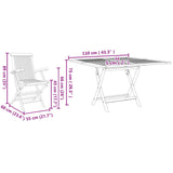 Garden Dining Set Folding Brown Soild Teak Wood 3385971