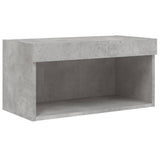 6 Piece TV Wall Units with LED Concrete Grey Engineered Wood 3216618