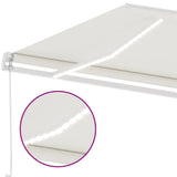 Manual Retractable Awning with LED 300x250 cm Cream 3069502
