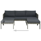 Garden Lounge Set Grey PE rattan Large Modular 313135