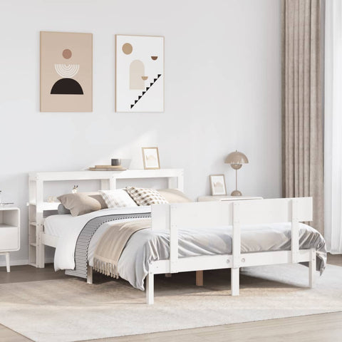 Bed Frame without Mattress White 120x190 cm Small Double Solid Wood Pine 3305789