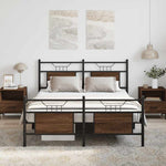 Bed Frame without Mattress Brown Oak 140x200 cm Engineered Wood 4106860