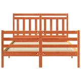Bed Frame with Headboard Wax Brown 140 x 188 cm 3418147
