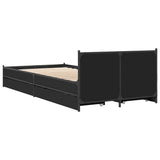 Bed Frame with Drawers without Mattress Black 90x200 cm 3279967