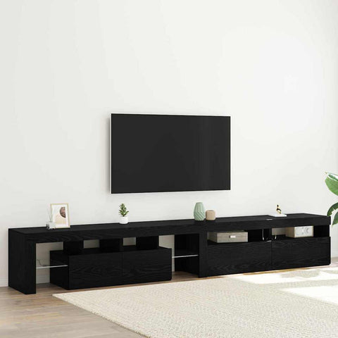 TV Cabinets 3 pcs Black oak 260 x 36.5 x 40 cm Engineered wood 3332493