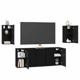 TV Cabinet Set Wall-mounted 7 pcs Black Oak 30.5 x 30 x 60 cm 3393145