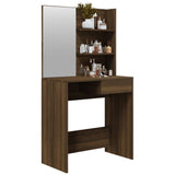Dressing Table with Mirror Brown Oak 74.5x40x141 cm 820492