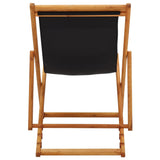 Beach Chair Black Solid eucalyptus wood, 100% polyester fabric 310316
