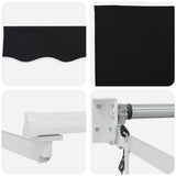 Electric Retractable Awning Black and White 3.5 x 2.5 m 3419961