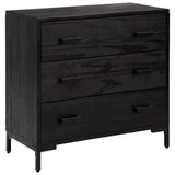 Chest of Drawers Black 75x35x70 cm Solid Pinewood 349926