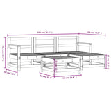 5 Piece Garden Lounge Set White Solid Wood Pine 3186180