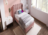 Upholstered Single with USB and Type-C Charging, Frame with Wooden Slatted Frame, Teenager N601P288477R