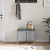 Hall Bench with Cushion with Door Grey Sonoma 60 x 38 x 46 cm 891525
