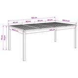 Garden Dinner Table White 196 x 100.5 x 75 cm Solid Acacia Wood 901717