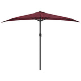 Balcony Parasol with Aluminium Pole Bordeaux Red 300x155x223 cm Half 312502