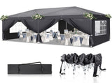 10'x20' Pop Up Canopy Tent, 210D Oxford Instant Folding Gazebo with 6 Removable Sidewalls & 4 44425821