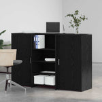 Reception Desk Black Oak 155x50x103.5 cm Engineered Wood 3324197