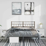 Metal Bed Frame without Mattress with Headboard Black 150x200cm 355661