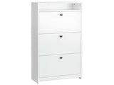 Narrow Shoe Cabinet with 3 Flip Doors, 14-18 Pairs Shoe Cupboard with Open Shelf for Slim Hallway T3398P342239